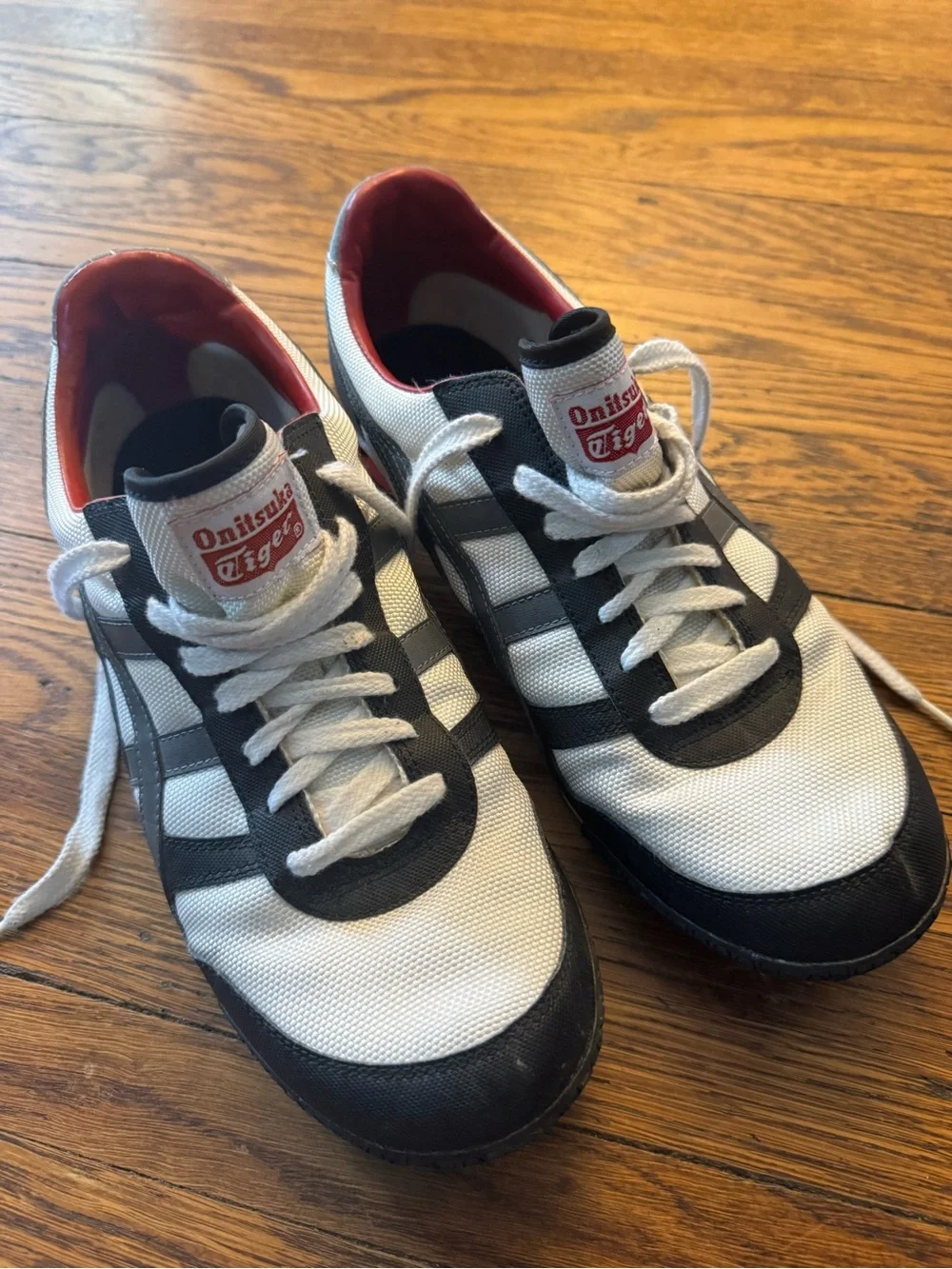 Onitsuka Tiger by Asics White Black Gray with Red Accent Men's Sneakers - Picture 3 of 11